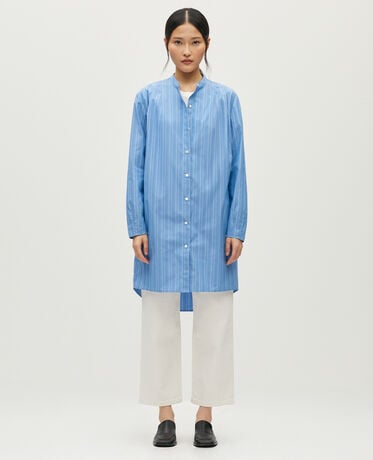 Robe tunique en coton L631 stripes blue